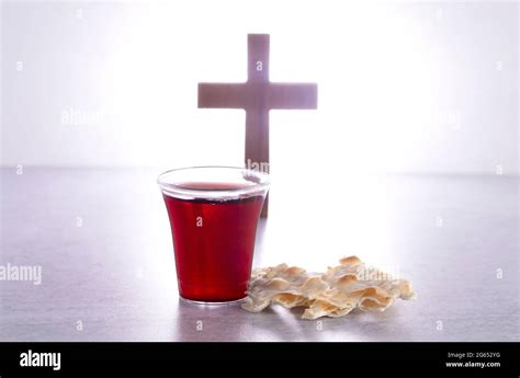 The Holy Communion Of The Christian Faith Of Wine And Unleavened Bread