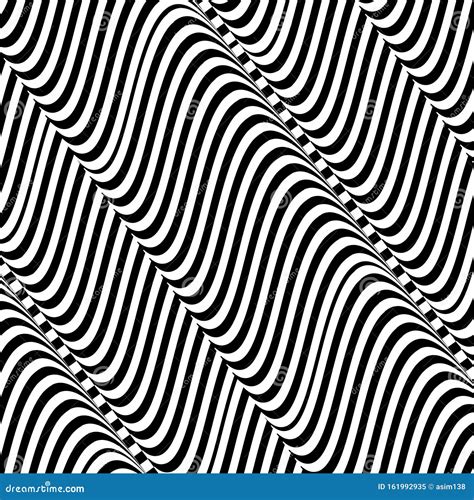 Vector Black And White Op Art Pattern Optical Illusion Abstract