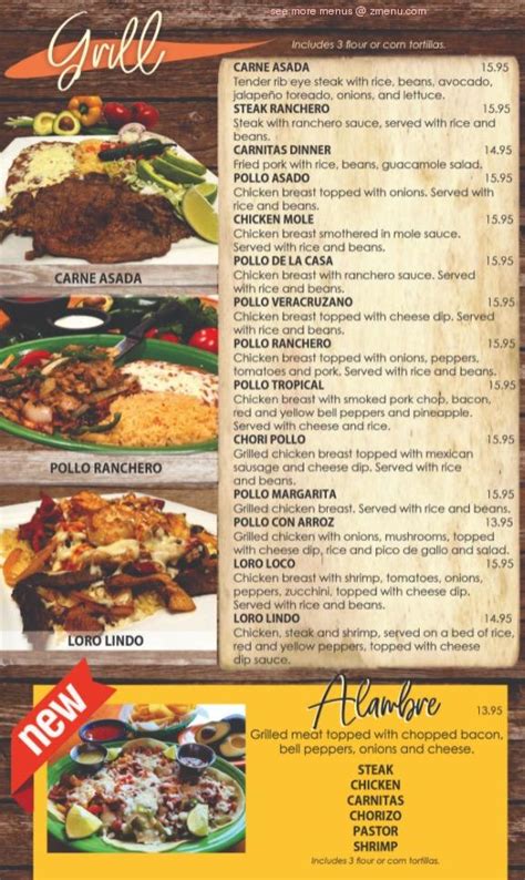 Online Menu of El Loro Mexican restaurant Restaurant, Alexandria, Minnesota, 56308 - Zmenu