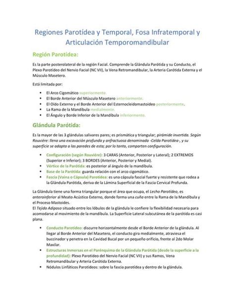 Regiones Parotídea y Temporal Fosa Infratemporal y Articulación