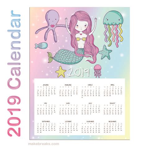 Mermaid 2025 Calendars For Sale Free Bella Churchill