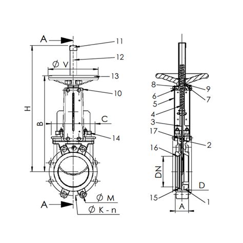 VÁLVULA DE GUILLOTINA TOTAL INOX HUSILLO ASCENDENTE PN10 Valveseal