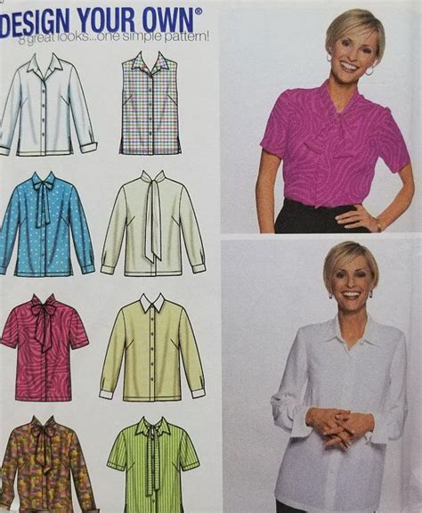 Simplicity 7022 Womens Blouse Pattern Womens Sizes 26w To 32w Simply Blouse Design Your Own