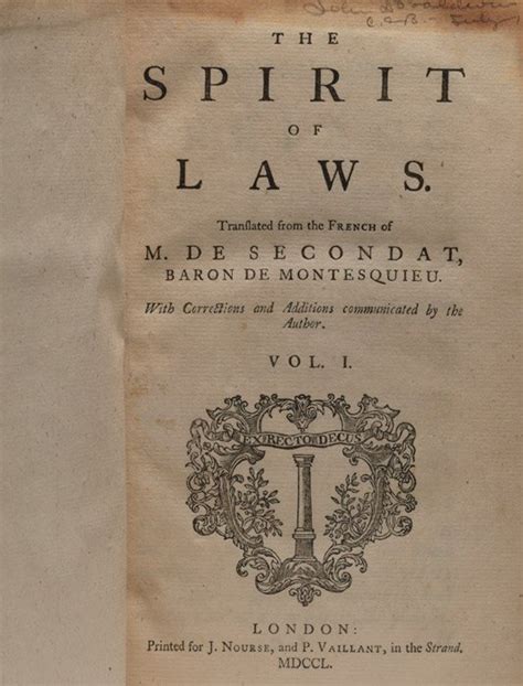 Who Wrote The Spirit Of Laws And When