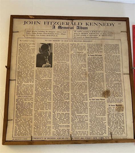 John Fitzgerald Kennedy A Memorial Album Wood Frame No Vinyl