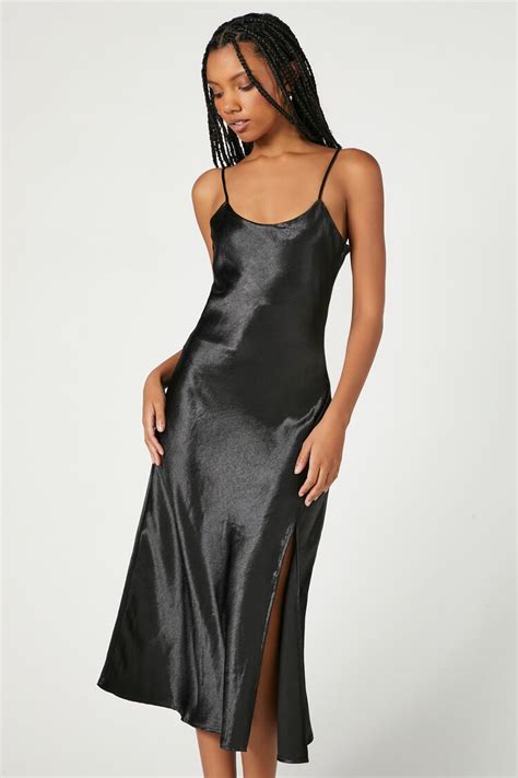 Satin Midi Cami Slip Dress