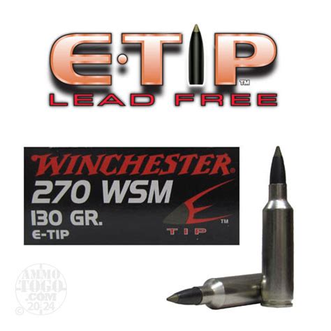 270 Win Short Mag Ammo 20 Rounds Of 130 Grain Polymer Tipped By