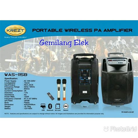 Jual Speaker Portable Wireless Krezt Was B Inch Original Di