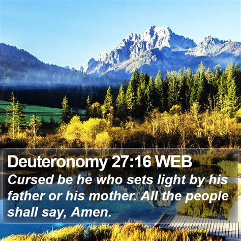 Deuteronomy Web Cursed Be He Who Sets Light By His Father Or His