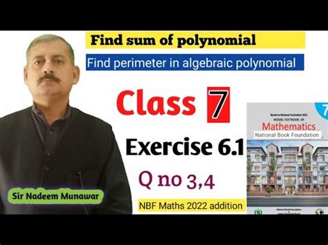 Class Exercise Q No Q No Ex Nbf Maths Sum Of Polynomials