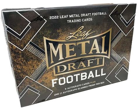 NFL Leaf 2022 Metal Draft Football Trading Card HOBBY JUMBO Box 9