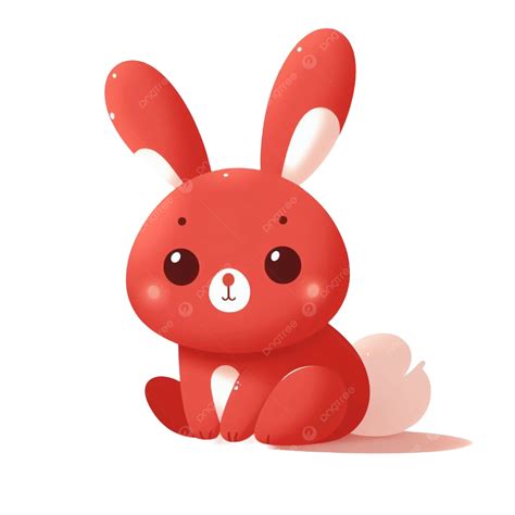 Cute Red Rabbit Animal Red Cute Rabbit Png Transparent Image And