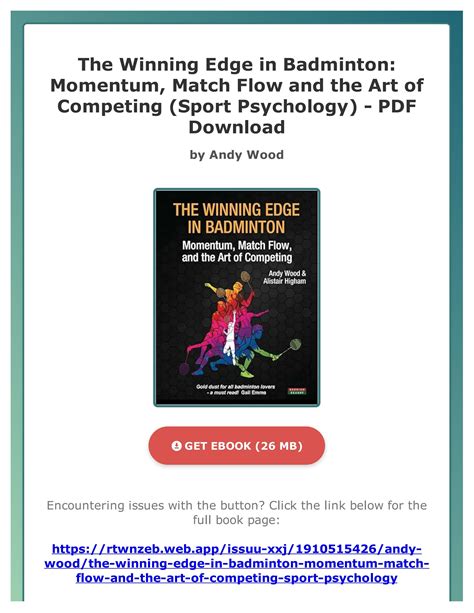 Pdf Ebook The Winning Edge In Badminton Momentum Match Flow And The