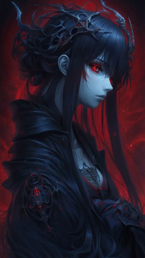 Dark Psychological Manipulation Red and Blue Anime Woman | MUSE AI