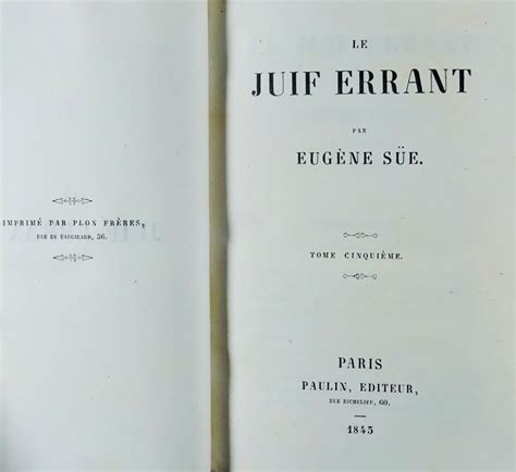 Proantic Sue Eug Ne Le Juif Errant Paris Paulin Diteur