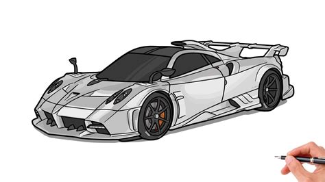 How To Draw A Pagani Imola Drawing Pagani Huayra Sports Car Step