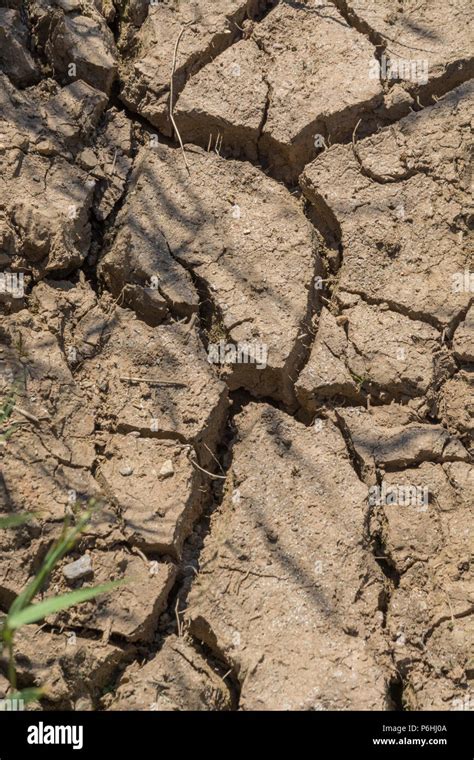 Dry Water Channel At Field Edge For UK Water Shortage Climate Change