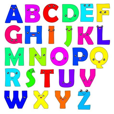 cute alphabet cartoon | Cute alphabet, Alphabet drawing, Lettering