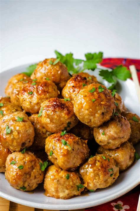 Chicken Meatballs With Honey Garlic Sauce Life Love And Good Food