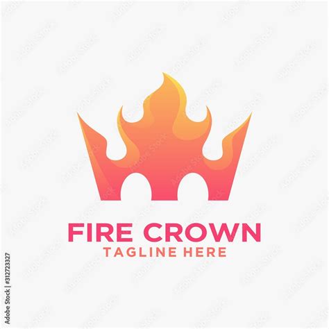 Fire crown logo design Stock Vector | Adobe Stock