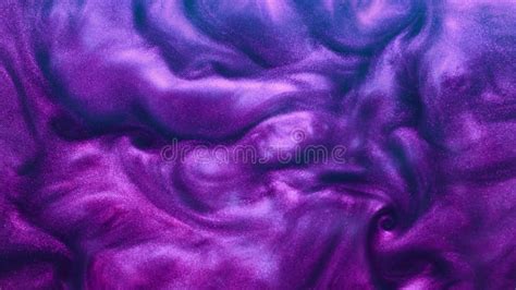 Glitter Fluid Paint Splash Purple Neon Smoke Cloud Stock Footage