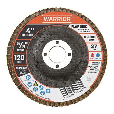 4 In X 5 8 In 120 Grit Type 27 Flap Disc With Fiberglass Backing And