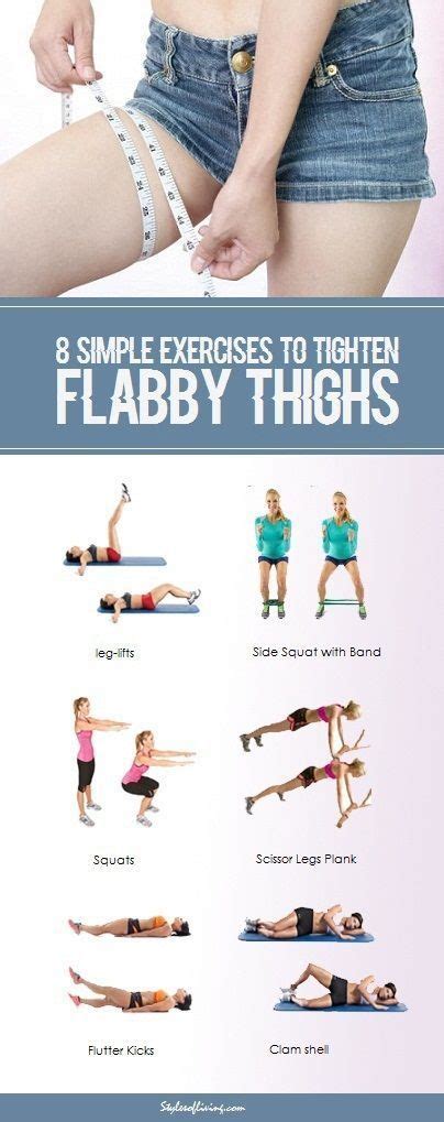 8 Simple Exercises To Tighten Flabby Thighs Easy Workouts Thighs