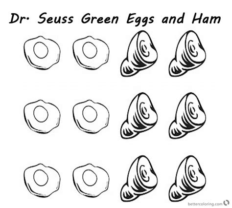 Printable Green Eggs And Ham Coloring Pages