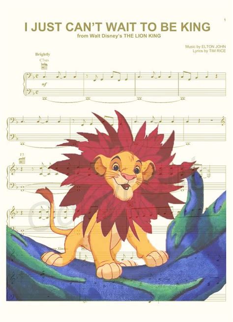 The Lion King I Just Can T Wait To Be King Sheet By AmourPrints Art