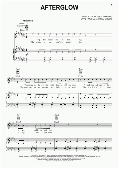 Afterglow Piano Sheet Music | OnlinePianist