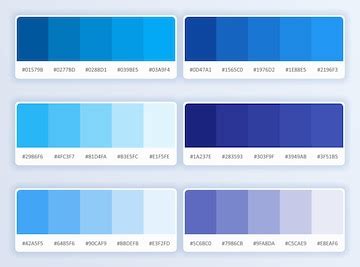 Premium Vector | Set of blue color palette combination in rgb for ui ux design