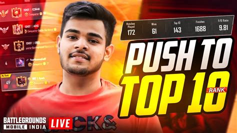 TOP CONQUEROR LOBBIES BGMI RANKPUSH TO TOP 10 RNT AYUSH YouTube