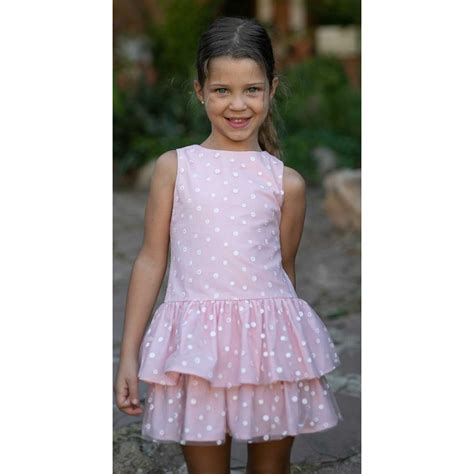 Coco Acqua Verano 2023 Vestido niña Rosa Tul Maragaritas