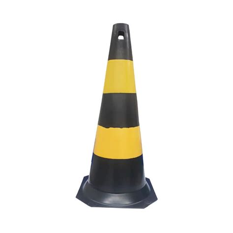 Cone De Sinalização Plastcor Plt 75cm Preto E Amarelo