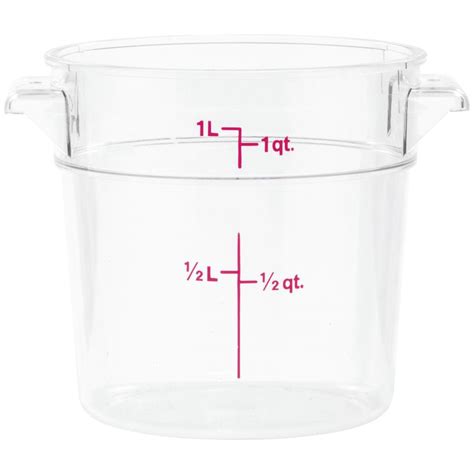 Cambro Camwear® 4 Qt Round Clear Plastic Food Storage Container 8 3