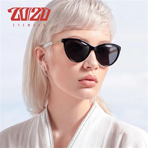 20 20 Brand Design Polarized Cat Eye Sunglasses Women Retro Shades