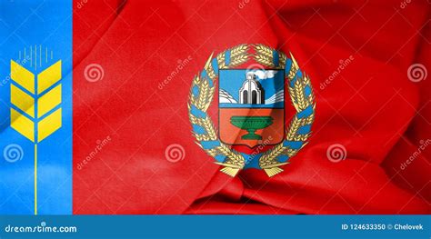 3D Flag of Altai Krai, Russia. Stock Illustration - Illustration of ...