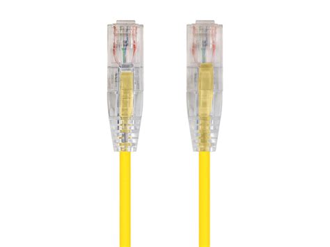 Panduit 10FT Cat6 High-Density 28AWG Slim Data Center Patch Cord — Yellow (10-Pack) (UTPSP-C6-SLIM-10FT-YL-10PK)