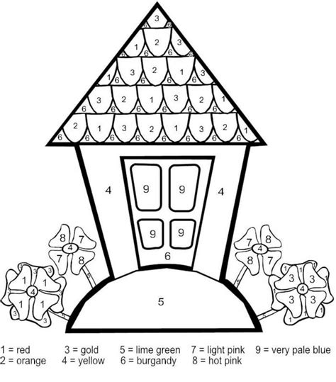 Gingerbread House color by number - Download, Print Now!