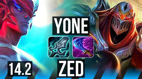 Yone Vs Zed Mid 8 Solo Kills Dominating Kr Master 14 2 Youtube