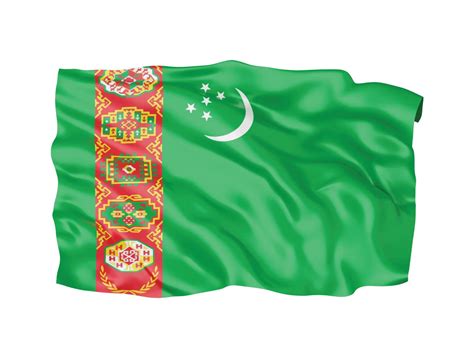 D Turkmenistan Flag National Sign Symbol Vector Art At Vecteezy