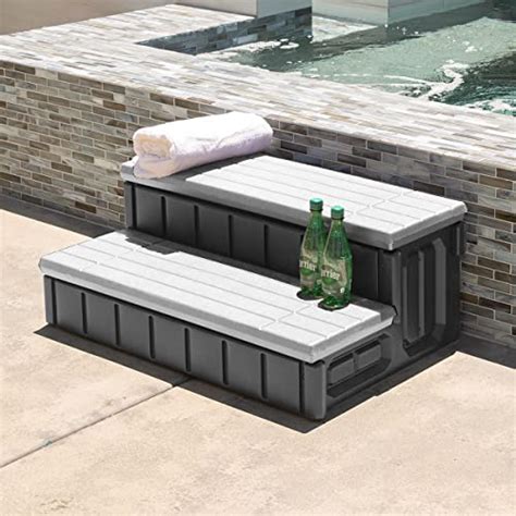 Xtremepowerus Universal Step Spa Hot Tub Step With Storage