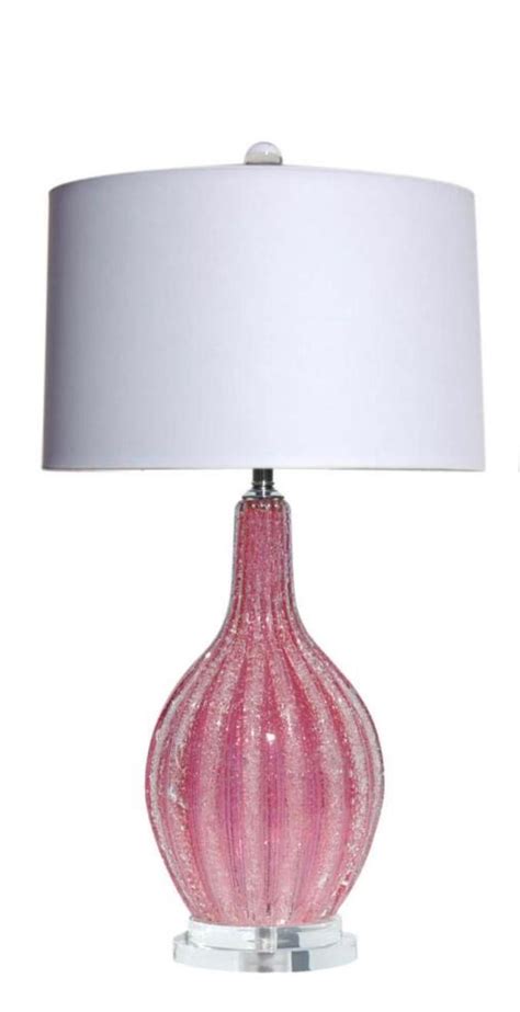 Vintage Murano Glass Pulegoso Table Lamp Pink Swank Lighting