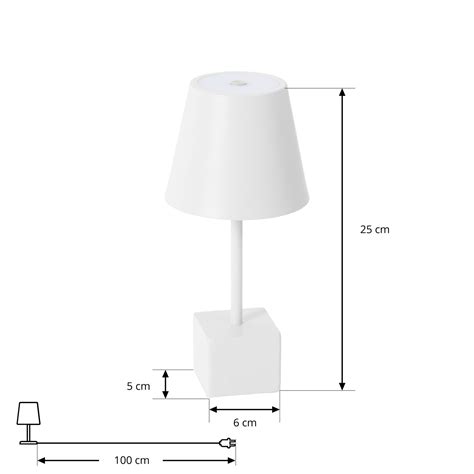 Lindby Led Oplaadbare Tafellamp Janea Cube Wit Metaal Lampen Nl