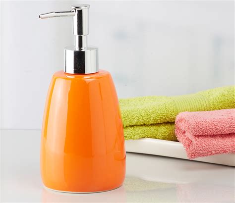 Buy Solid Glossy Ceramic 1 Soap Dispenser (Orange) at 34% OFF Online ...