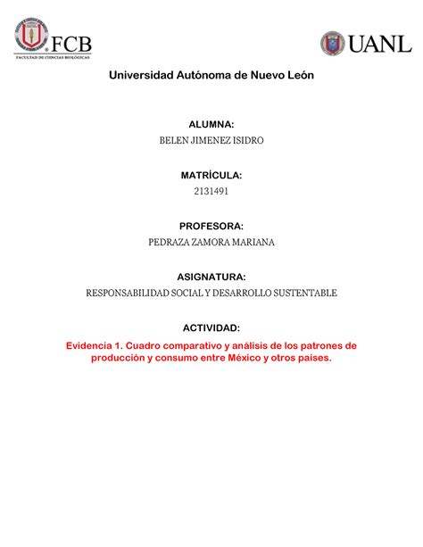 Cuadro Comparativo Y An Lisis De Los Patrones De Producci N Y Consumo