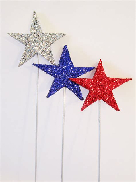 Red Silver And Blue Stars Designs By Ginny