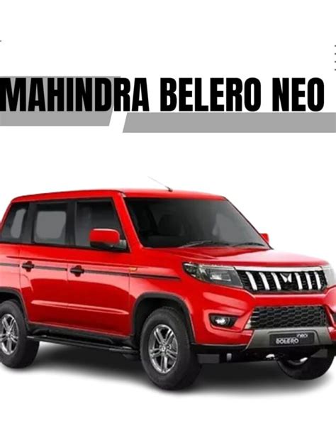 Mahindra Bolero Neo In Colour Option Jwalatimes