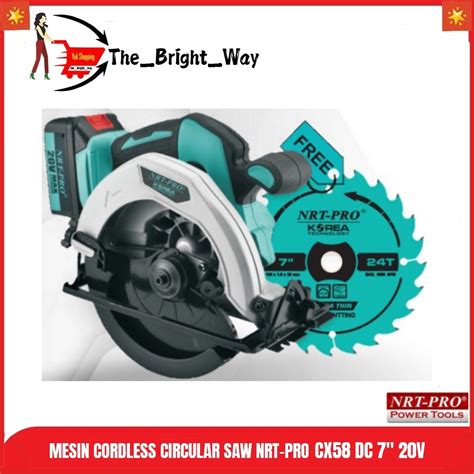 Jual Nrt Pro Cx Dc Circular Saw Cordless Inch Baterai Mesin Potong