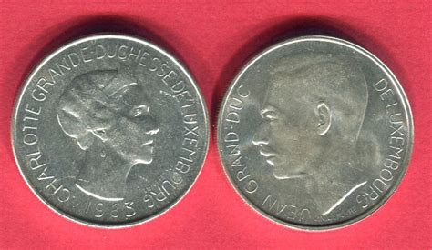 Luxemburg 2 x 100 Francs 1963 64 Großherzog Jean und Charlotte fast